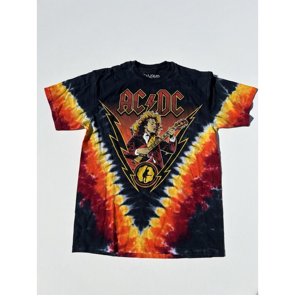 AC/DC Liquid Blue T-Shirt Men's Size M Medium Multicolor Tie-Dye Rainbow